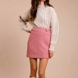 Rouje Marine pink wool skirt sz FR 38 / US 6